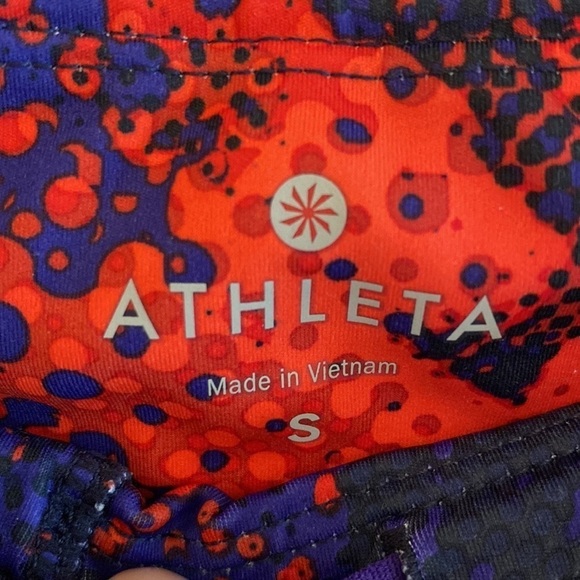 Athleta Blue and Red Orange capri leggings Size SMALL - Picture 1 of 6